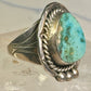 Navajo ring large turquoise vintage sterling silver size 11 women men