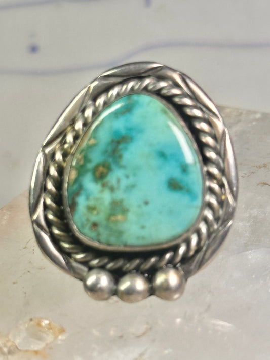 Navajo ring large turquoise vintage sterling silver size 11 women men