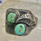 Navajo ring turquoise band leaf vintage sterling silver size 10.25 women men