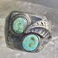 Navajo ring turquoise band leaf vintage sterling silver size 10.25 women men
