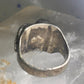 Navajo ring turquoise band leaf vintage sterling silver size 10.25 women men