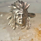 Face ring southwest figurative feathers size 9 sterling silver women men