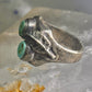 Navajo ring turquoise band leaf vintage sterling silver size 10.25 women men