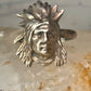 Face ring southwest figurative feathers size 9 sterling silver women men