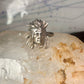 Face ring southwest figurative feathers size 9 sterling silver women men