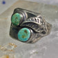 Navajo ring turquoise band leaf vintage sterling silver size 10.25 women men