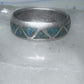 Zuni ring wedding band sterling silver turquoise chips size 6 men women