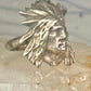 Face ring southwest figurative feathers size 9 sterling silver women men