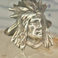 Face ring southwest figurative feathers size 9 sterling silver women men