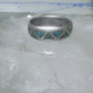 Zuni ring wedding band sterling silver turquoise chips size 6 men women