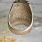Long Navajo ring Heavy turquoise band vintage sterling silver size 10.75 women men