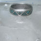 Zuni ring wedding band sterling silver turquoise chips size 6 men women