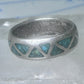 Zuni ring wedding band sterling silver turquoise chips size 6 men women