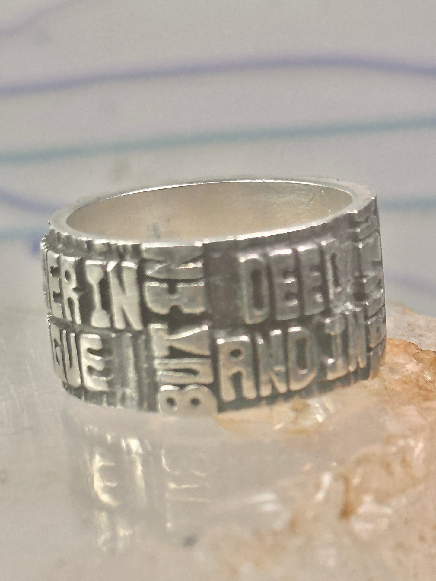 Love Ring Valentine words band size 7.75 sterling silver women girls