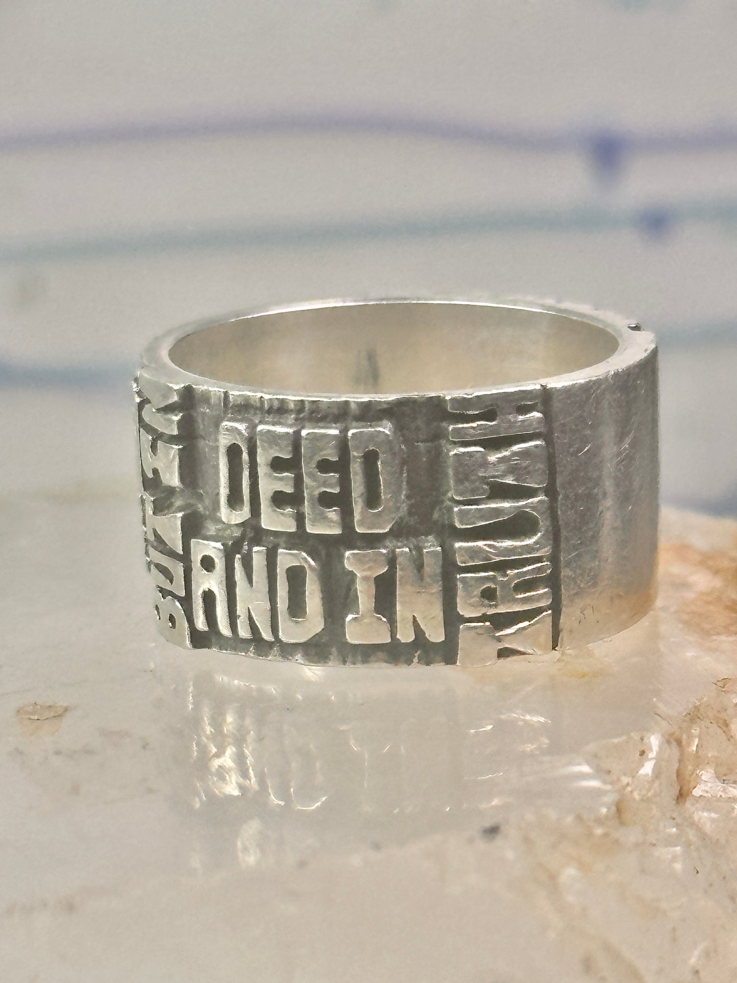 Love Ring Valentine words band size 7.75 sterling silver women girls