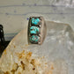 Long Navajo ring Heavy turquoise band vintage sterling silver size 10.75 women men