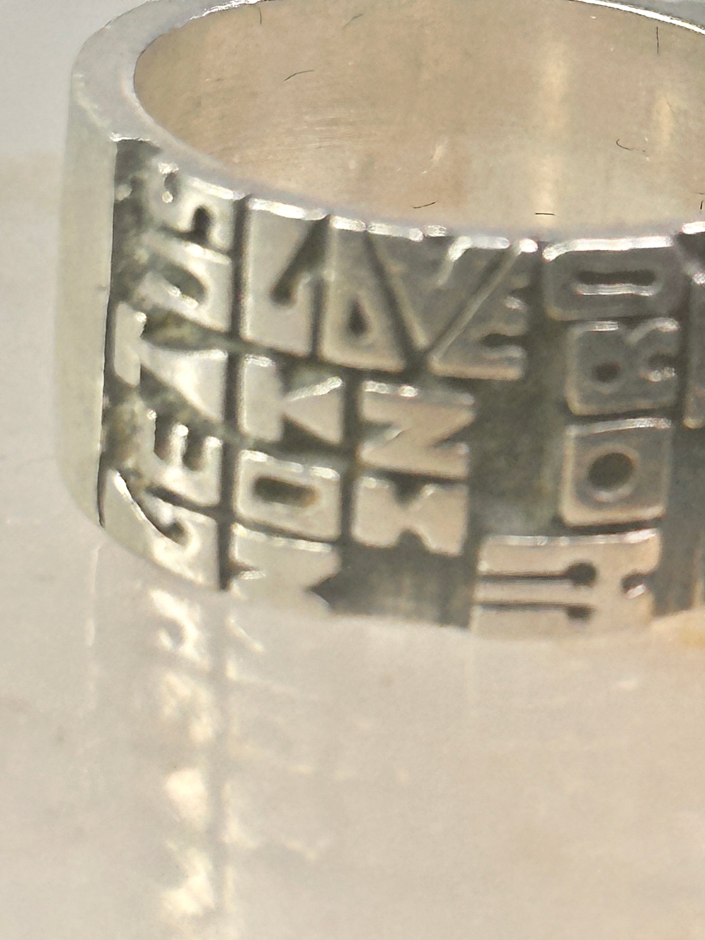 Love Ring Valentine words band size 7.75 sterling silver women girls