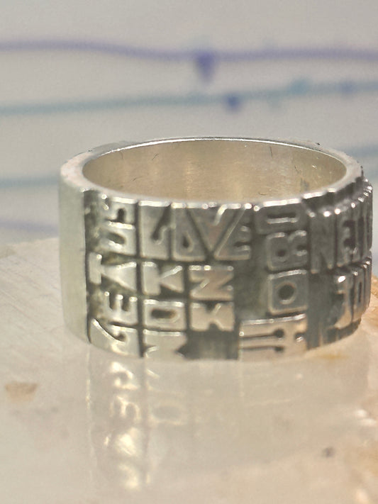 Love Ring Valentine words band size 7.75 sterling silver women girls