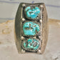 Long Navajo ring Heavy turquoise band vintage sterling silver size 10.75 women men