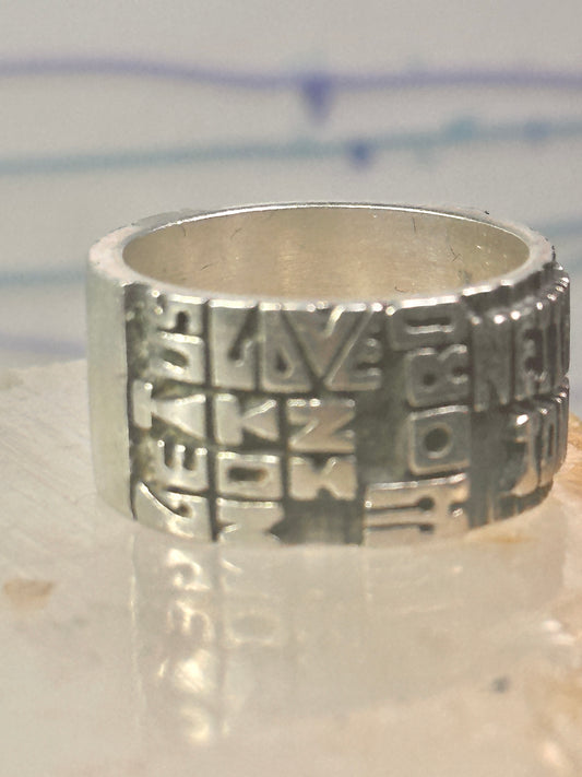Love Ring Valentine words band size 7.75 sterling silver women girls