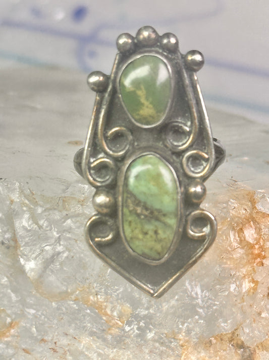 Navajo Ring green turquoise size 5.5 sterling silver women girls