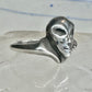 Vintage Signed Alien Sci-Fi Face Sterling Silver Band Ring - Size 4.5 925