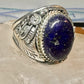 Navajo ring blue lapis lazuli band vintage sterling silver size 13.50 women men