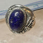Navajo ring blue lapis lazuli band vintage sterling silver size 13.50 women men