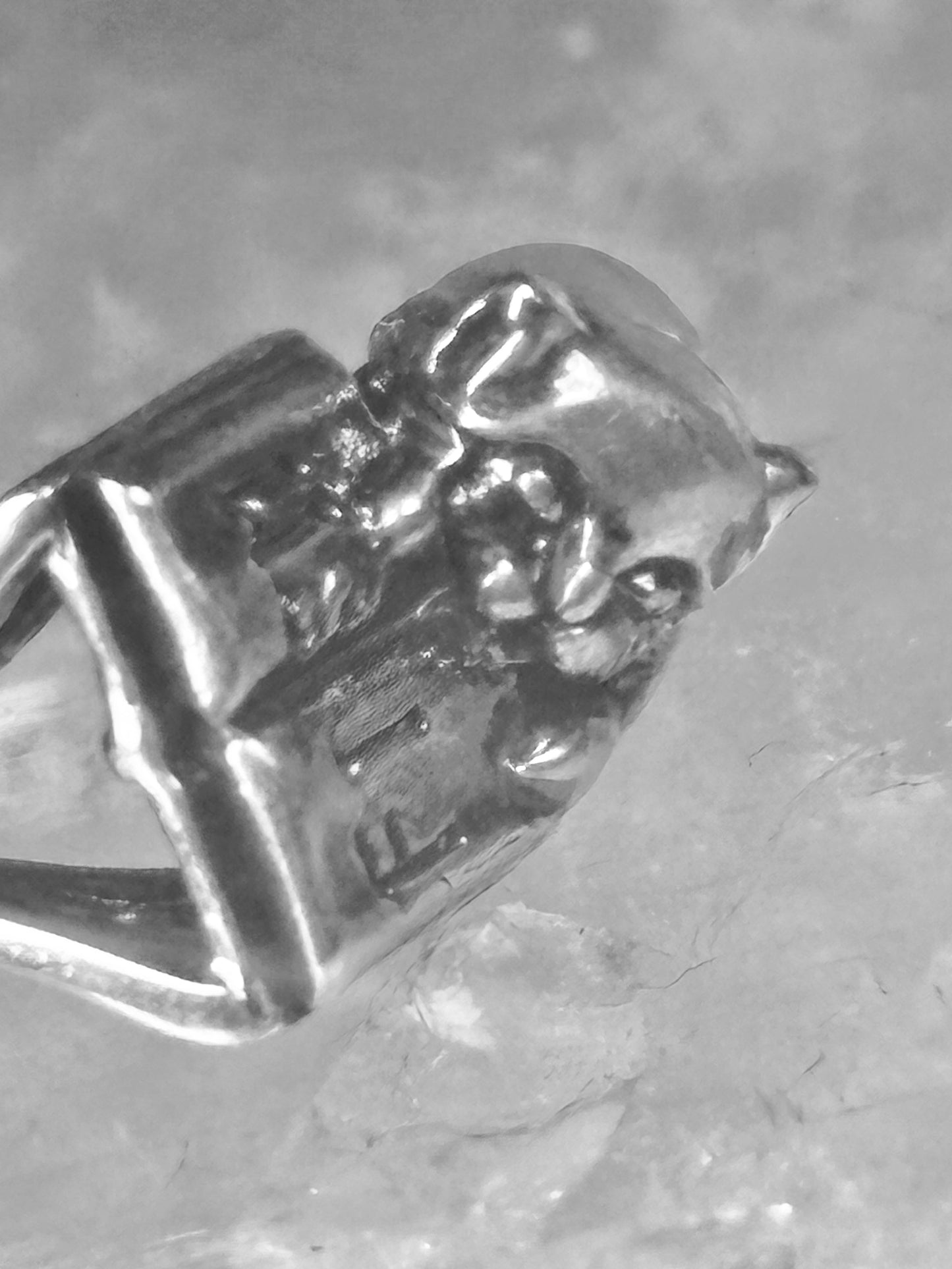 Cat Ring reading Fish Book Kabana size 7 sterling silver women girls