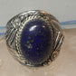 Navajo ring blue lapis lazuli band vintage sterling silver size 13.50 women men