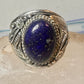 Navajo ring blue lapis lazuli band vintage sterling silver size 13.50 women men