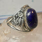 Navajo ring blue lapis lazuli band vintage sterling silver size 13.50 women men