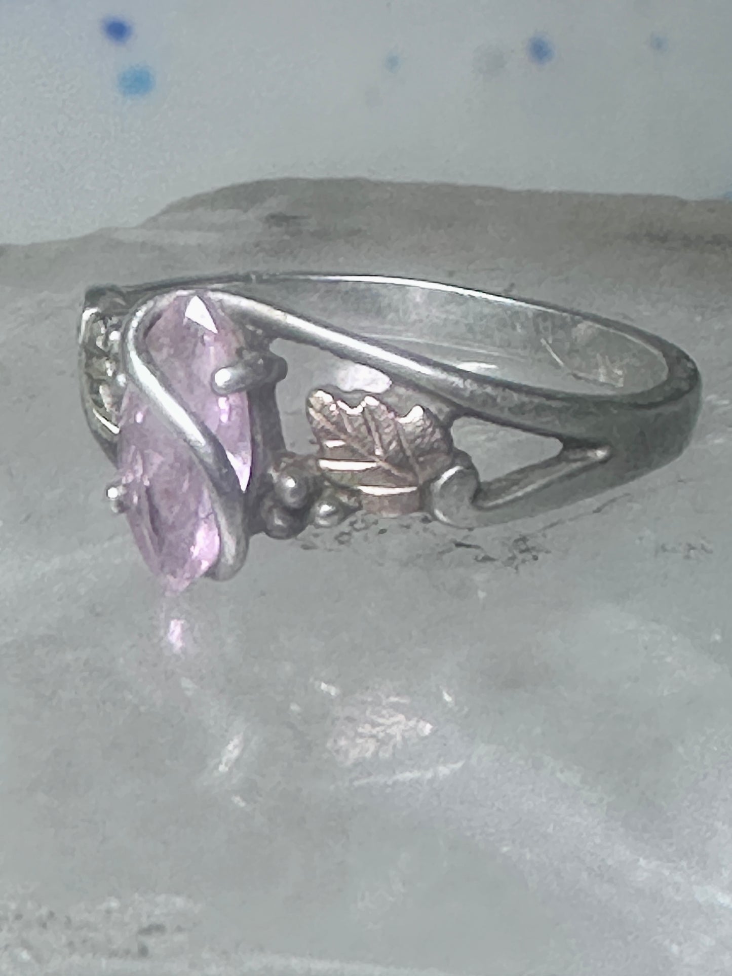 Black Hills Gold ring pink ice sterling silver pinky CCO size 5.2 12K over sterling women