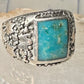 Turquoise ring southwestern leaves grape size 11 sterling silver women men
