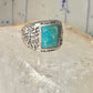 Turquoise ring southwestern leaves grape size 11 sterling silver women men