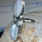 Vintage Navajo Double Mother of Pearl Long Sterling Silver Ring - Size 6 925