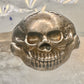 Skull ring biker band jaw moves a little size 13.50 figurative sterling silver men