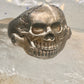 Skull ring biker band jaw moves a little size 13.50 figurative sterling silver men