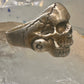 Skull ring biker band jaw moves a little size 13.50 figurative sterling silver men