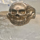 Skull ring biker band jaw moves a little size 13.50 figurative sterling silver men