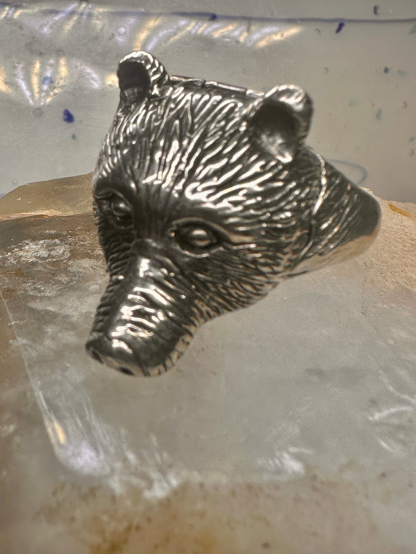 Bear Poison ring biker band size 13.50 sterling silver men women