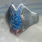 Vintage Sterling Silver Playboy Bunny Inlay Ring - Size 10.5 925