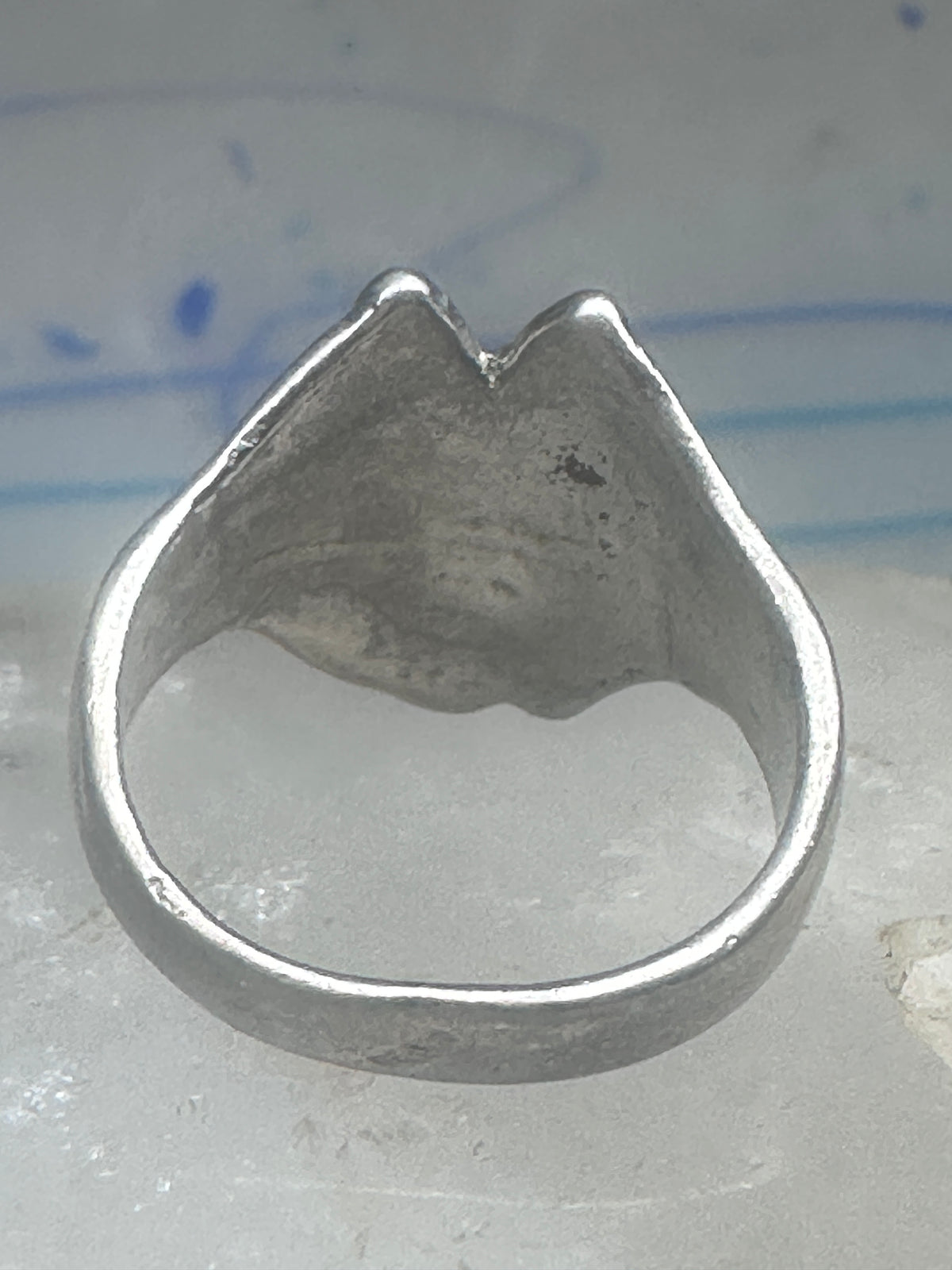Vintage Sterling Silver Playboy Bunny Inlay Ring - Size 10.5 925