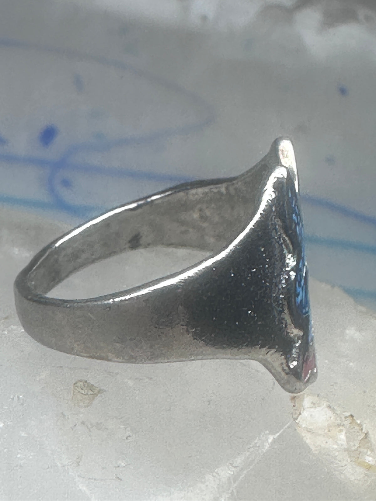 Vintage Sterling Silver Playboy Bunny Inlay Ring - Size 10.5 925
