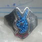 Vintage Sterling Silver Playboy Bunny Inlay Ring - Size 10.5 925