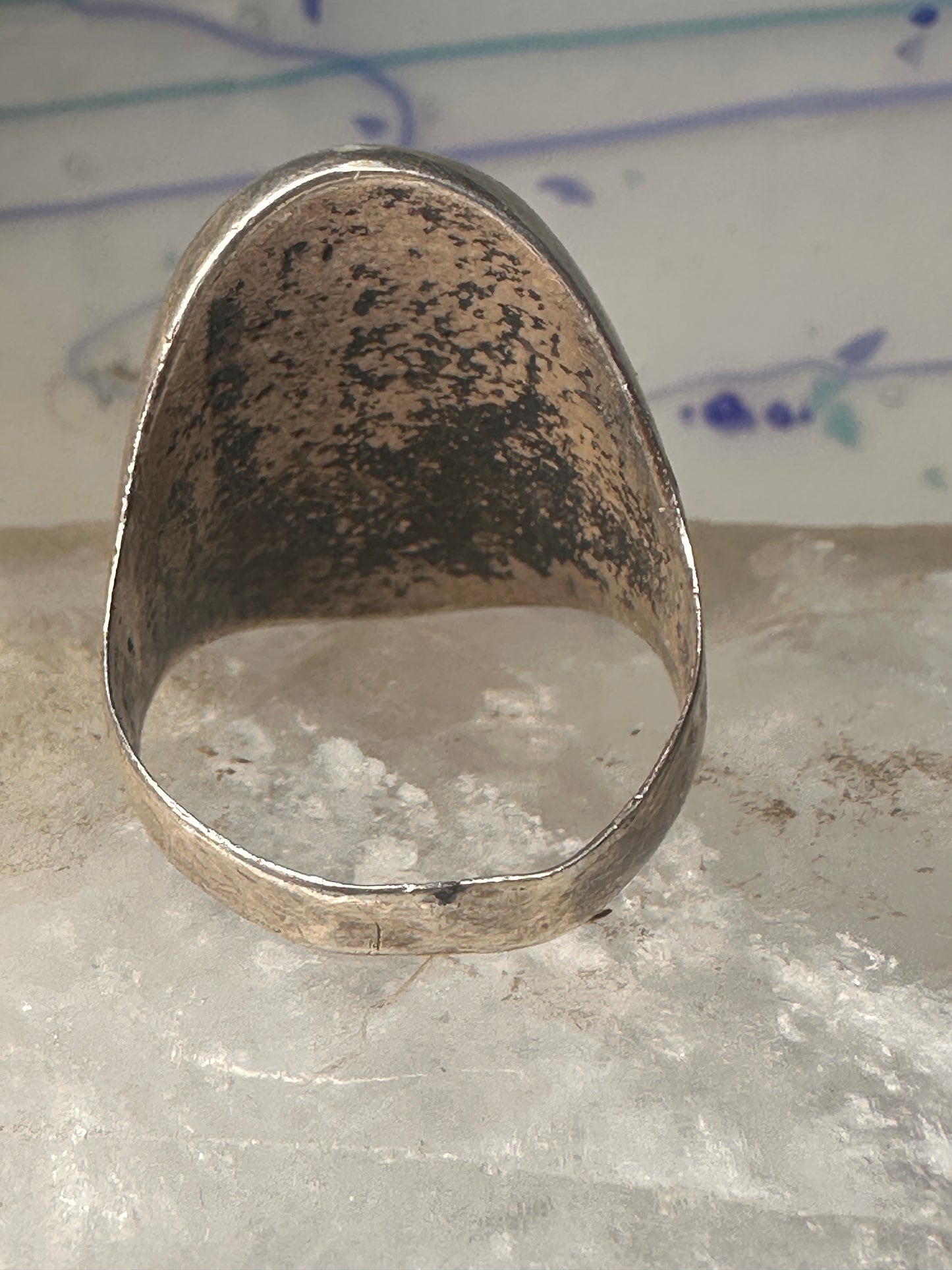 Woodpecker ring Native American turquoise leaves coral onyx size 11.50 sterling silver women men&nbsp;