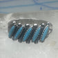 Vintage Sterling Silver Bell Trading Zuni Petite Point Turquoise Ring Size 7.25 925