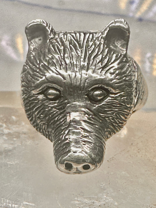 Bear Poison ring biker band size 13.50 sterling silver men women