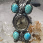 Navajo Watch Ring Turquoise size 5 sterling silver women