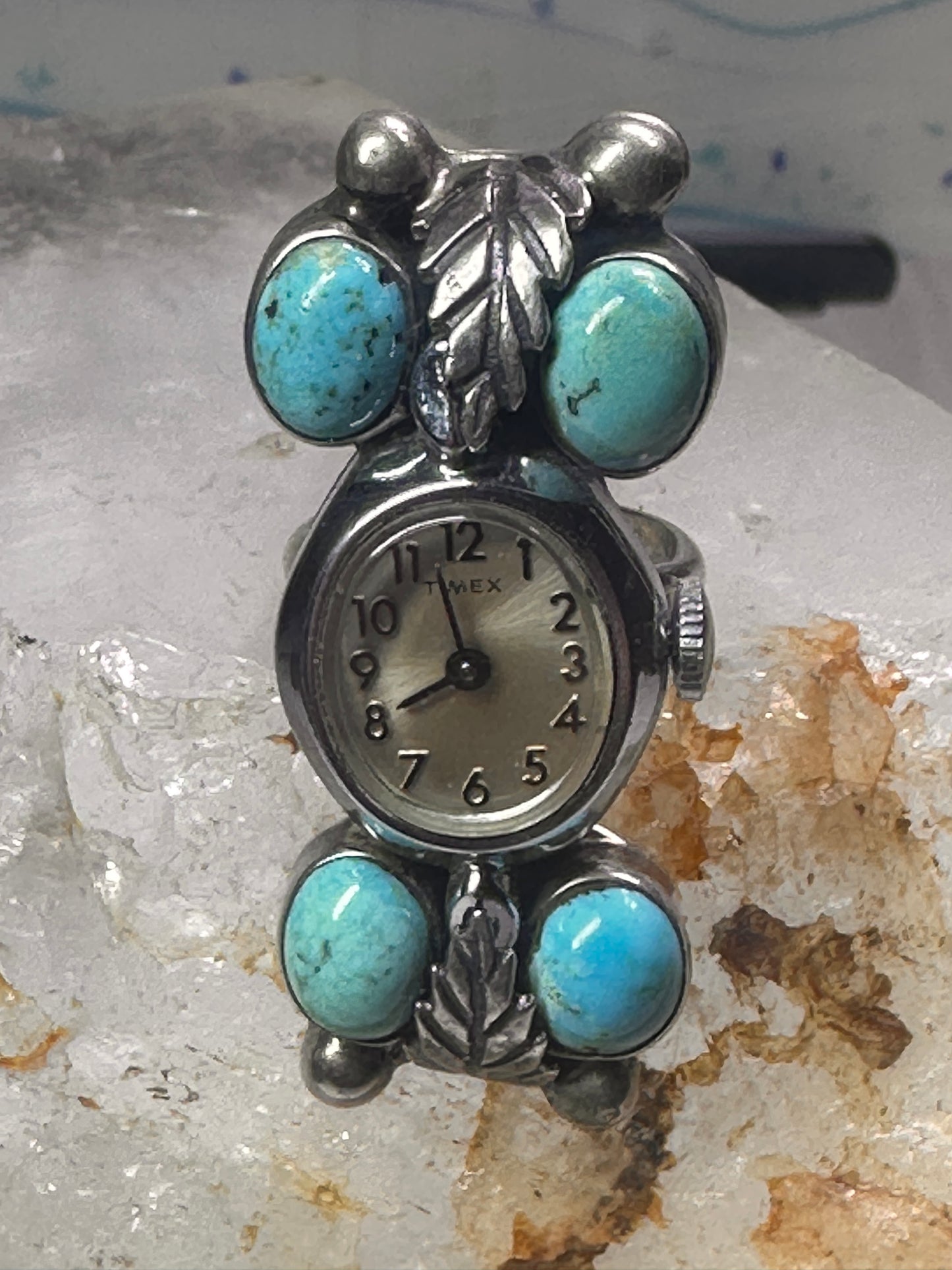 Navajo Watch Ring Turquoise size 5 sterling silver women